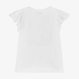 Monnalisa-Очаровательная белая футболка Disney для девочек | Childrensalon Outlet