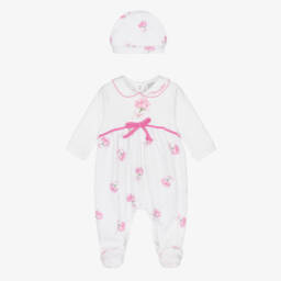 Monnalisa-طقم بيجاما قطنية مزينة بالورود للبنات | Childrensalon Outlet