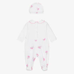 Monnalisa-طقم بيجاما قطنية مزينة بالورود للبنات | Childrensalon Outlet