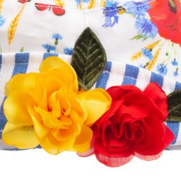 Monnalisa Bebé-Girls Floral Cotton Sun Hat | Childrensalon Outlet