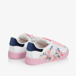 Monnalisa-Girls Floral Lace-Up Trainers | Childrensalon Outlet