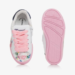 Monnalisa-Girls Floral Lace-Up Trainers | Childrensalon Outlet