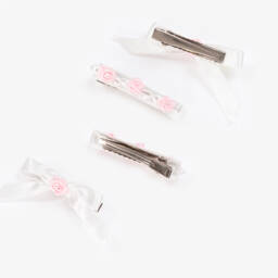 Monnalisa-مجموعة إكسسوارات شعر ساتان بنقشة الأزهار للبنات | Childrensalon Outlet