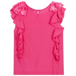 Monnalisa-Girls Fuchsia Pink Blouse | Childrensalon Outlet