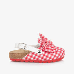 Monnalisa-Girls Gingham Check Clog Sandals | Childrensalon Outlet