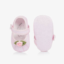 Monnalisa-Girls Glittering Pink Rose Walkers | Childrensalon Outlet