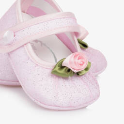 Monnalisa-Girls Glittering Pink Rose Walkers | Childrensalon Outlet