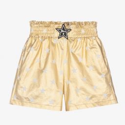 Monnalisa-Girls Gold Cotton Shorts | Childrensalon Outlet