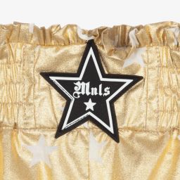 Monnalisa-Girls Gold Cotton Shorts | Childrensalon Outlet