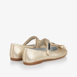موناليزا-حذاء رقص جلدي ذهبي للبنات | Childrensalon Outlet