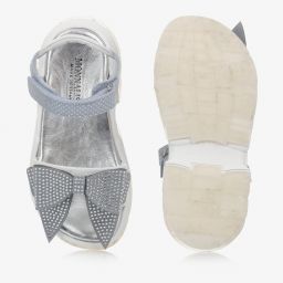 موناليزا-صندل جلد غليتر لون رمادي للبنات | Childrensalon Outlet