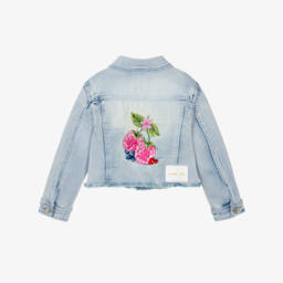 موناليزا-جاكيت جينز مطرز باللون النيلي للبنات | Childrensalon Outlet