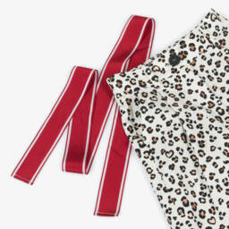 Monnalisa-Girls Ivory Animal Pattern Twill Pants | Childrensalon Outlet