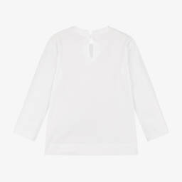 Monnalisa-توب قطن لون أبيض للبنات | Childrensalon Outlet