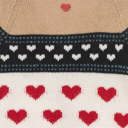 Monnalisa-Кремово-бежевый шерстяной кардиган | Childrensalon Outlet