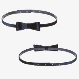 Monnalisa-Girls Ivory & Blue Floral Print Dress | Childrensalon Outlet