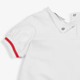 Monnalisa-Girls Ivory Cat Bow Jersey Dress | Childrensalon Outlet