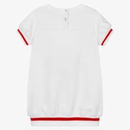 Monnalisa-Girls Ivory Cat Bow Jersey Dress | Childrensalon Outlet