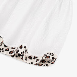 Monnalisa-Girls Ivory Cotton Bow Dress | Childrensalon Outlet