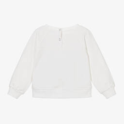 Monnalisa-Girls Ivory Cotton Cry Babies Sweatshirt | Childrensalon Outlet