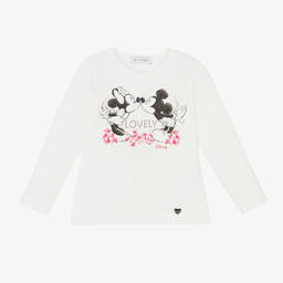 Monnalisa-Girls Ivory Cotton Disney Top | Childrensalon Outlet