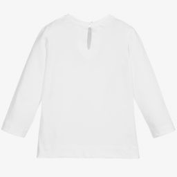 Monnalisa-Кремовый хлопковый топ для девочек | Childrensalon Outlet