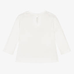 Monnalisa-Girls Ivory Cotton Top  | Childrensalon Outlet