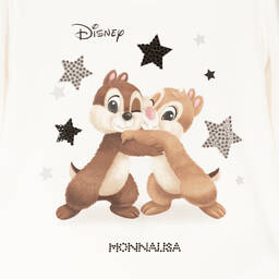 Monnalisa-Girls Ivory Disney Cotton Top | Childrensalon Outlet