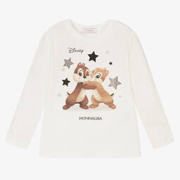 Monnalisa-Girls Ivory Disney Cotton Top | Childrensalon Outlet