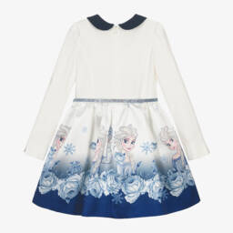 Monnalisa-Girls Ivory Elsa Print Dress | Childrensalon Outlet