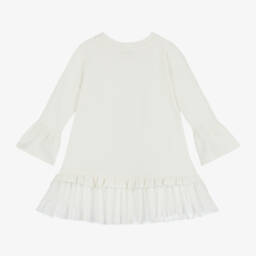 Monnalisa-Girls Ivory Elsa Tulle Dress | Childrensalon Outlet