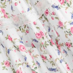 Monnalisa-Girls Ivory Floral Crêpe Skirt | Childrensalon Outlet