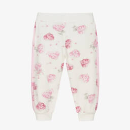 موناليزا-بنطلون رياضي بطبعة ورود قطن لون عاجي للبنات | Childrensalon Outlet