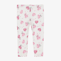 Monnalisa-Girls Ivory Floral Heart Trousers | Childrensalon Outlet