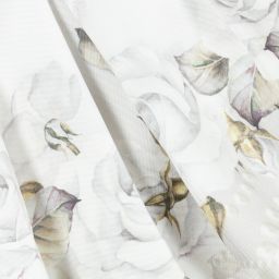 Monnalisa-تنورة ساتين تويل لون عاجي بطبعة ورود | Childrensalon Outlet