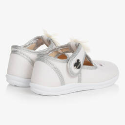 Monnalisa-Кремовые туфли с Т-образным ремешком и блестками | Childrensalon Outlet