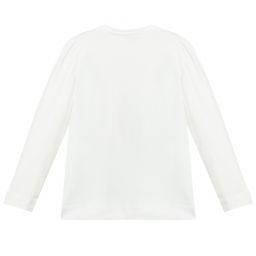 Monnalisa Chic-توب قطن جيرسي لون عاجي و بيج للبنات | Childrensalon Outlet