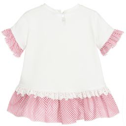 Monnalisa-Girls Ivory Rose Top | Childrensalon Outlet