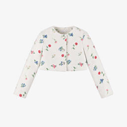 Monnalisa-جاكيت تويد لامع عاجي للبنات | Childrensalon Outlet