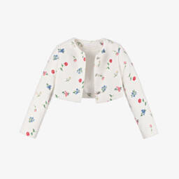 Monnalisa-جاكيت تويد لامع عاجي للبنات | Childrensalon Outlet