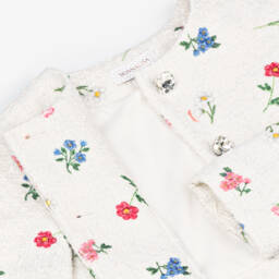 Monnalisa-جاكيت تويد لامع عاجي للبنات | Childrensalon Outlet