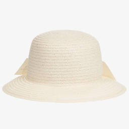 Monnalisa-Girls Ivory Straw Hat | Childrensalon Outlet