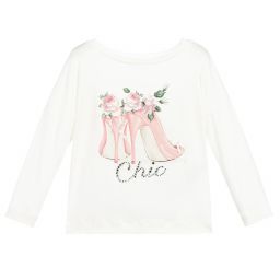 Monnalisa Шик-Футболка для девочек цвета слоновой кости | Childrensalon Outlet