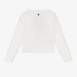 Monnalisa-Girls Ivory Teddy Bear Knit Sweater | Childrensalon Outlet