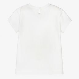 Monnalisa-Girls Ivory Teddy T-Shirt  | Childrensalon Outlet