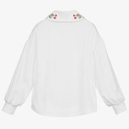 Monnalisa-Girls Ivory Viscose Blouse | Childrensalon Outlet