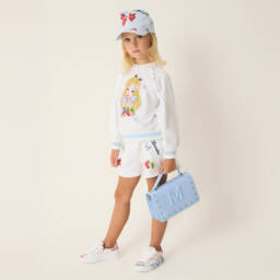 Monnalisa-Кремовый свитер с принтом Wonderland для девочек | Childrensalon Outlet