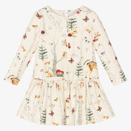 Monnalisa-Girls Ivory Woodland Dress | Childrensalon Outlet