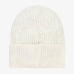 Monnalisa-قبعة بيني مزيج صوف محبوك لون عاجي للبنات | Childrensalon Outlet
