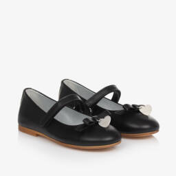 Monnalisa-Girls Leather Bow Pumps | Childrensalon Outlet